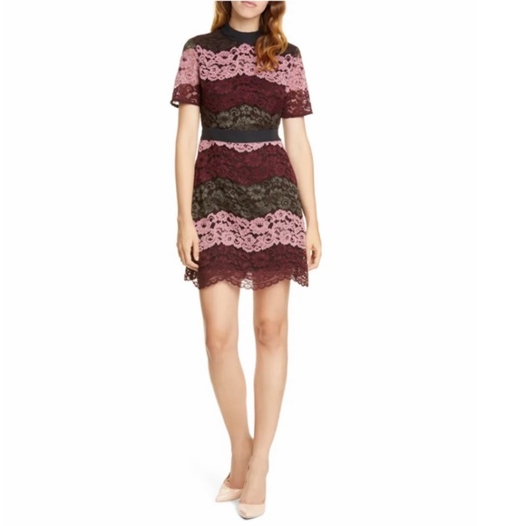 Ted Baker London Jaseyy Paneled Lace Dress Size 1 / US 0 - 2